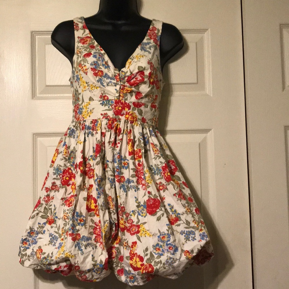 Multicolored floral dress.